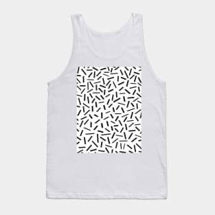 Black and White Line Dash Dots Tank Top